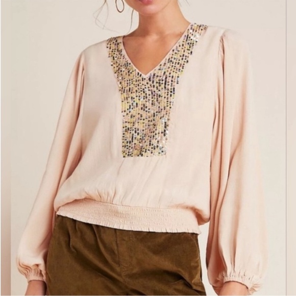 Anthropologie Tops - Anthropologie Maeve Kristie sequin blouse